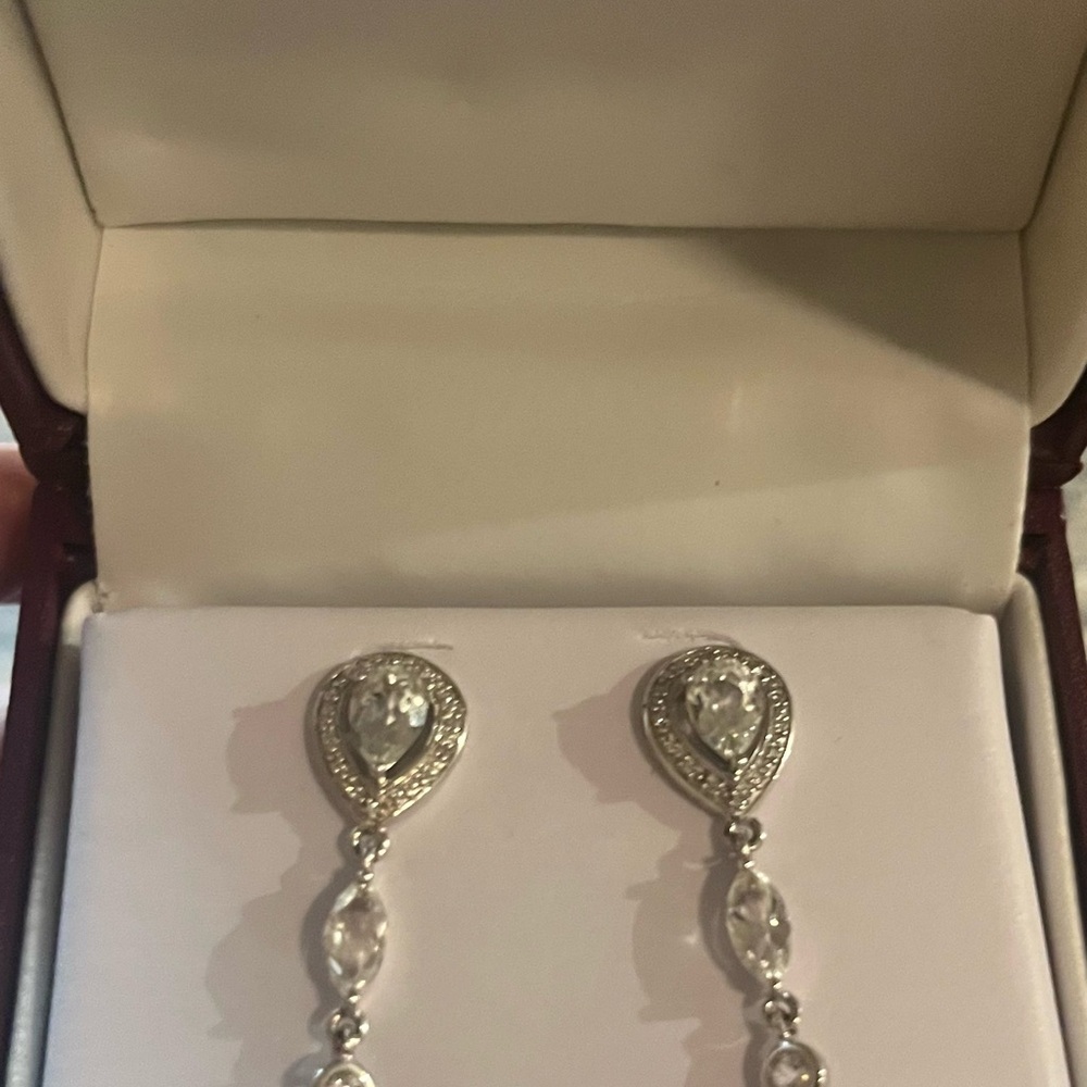 Diamond dangle earrings